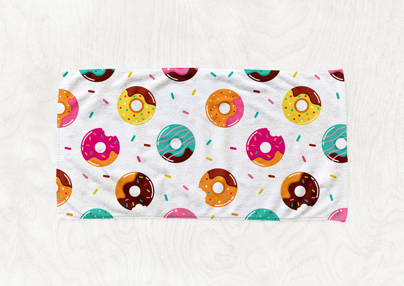 Manta / Toalha Donuts Fundo Branco - M019