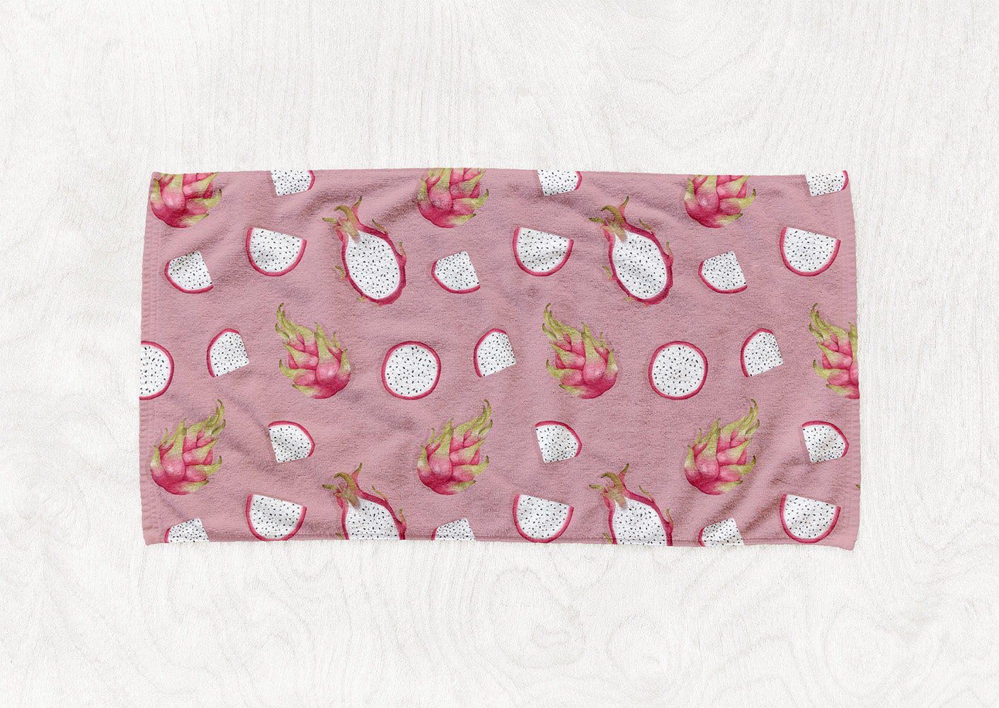 Manta / Toalha Pitaias Fundo Rosa - M046