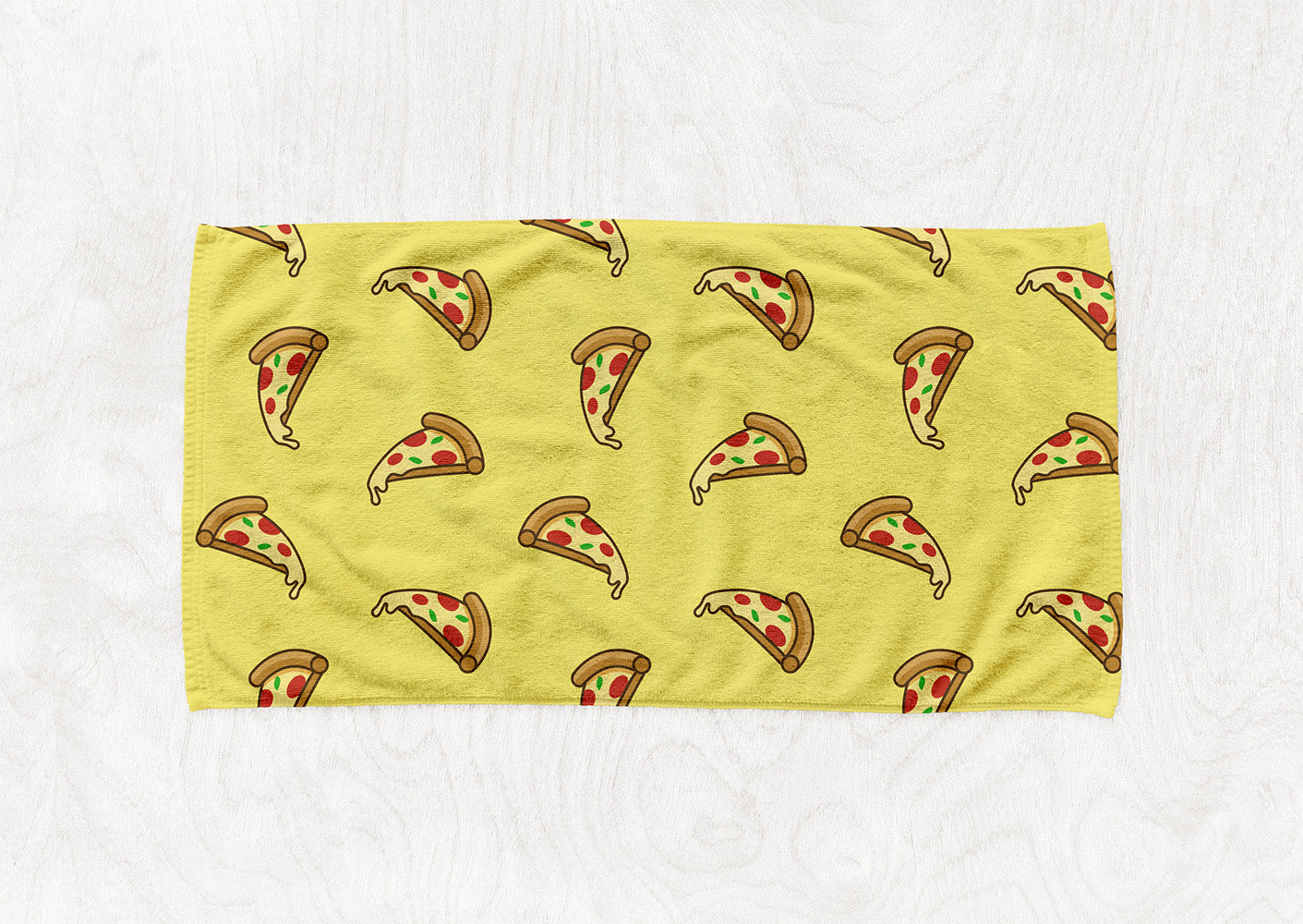 Manta / Toalha Pizzas Fundo Amarelo - M001