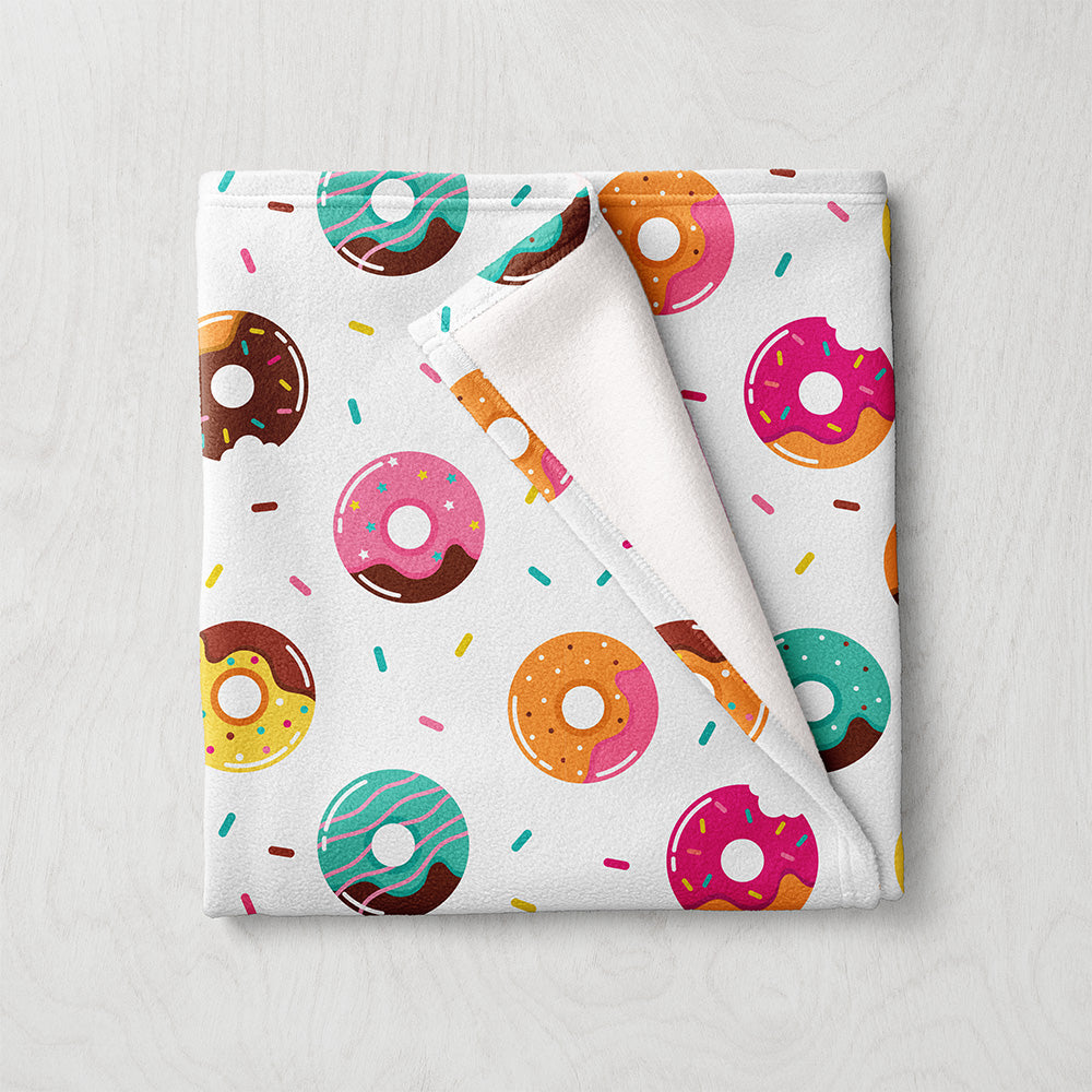 Manta / Toalha Donuts Fundo Branco - M019