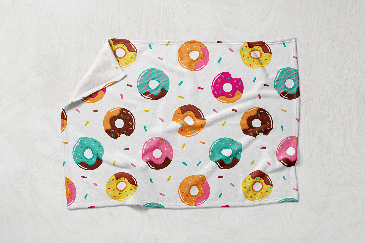 Manta / Toalha Donuts Fundo Branco - M019