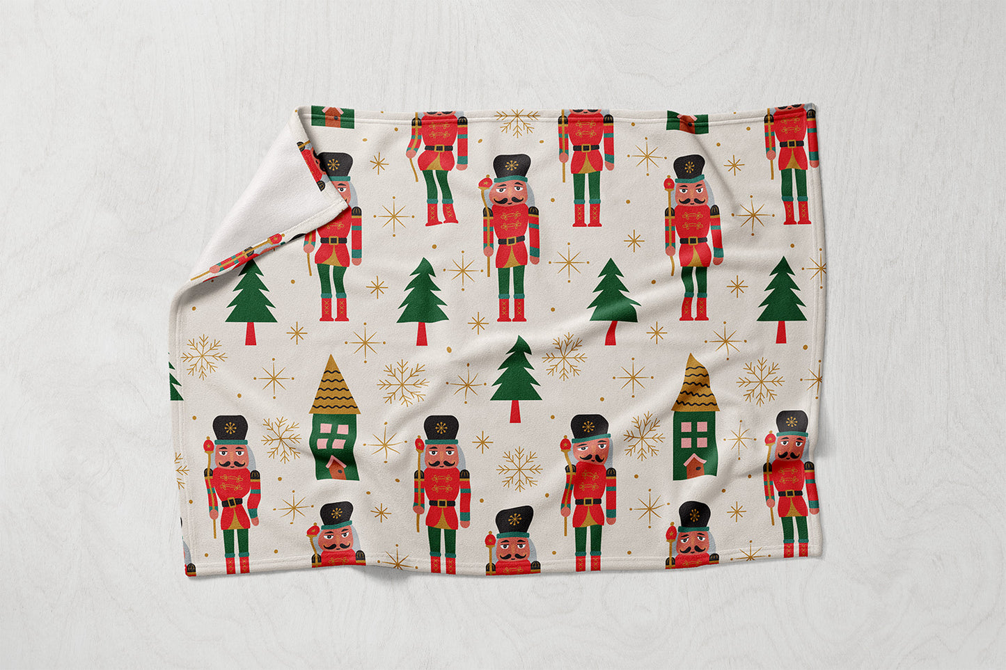 Manta / Toalha Figuras Natal Verde e Vermelho - M035