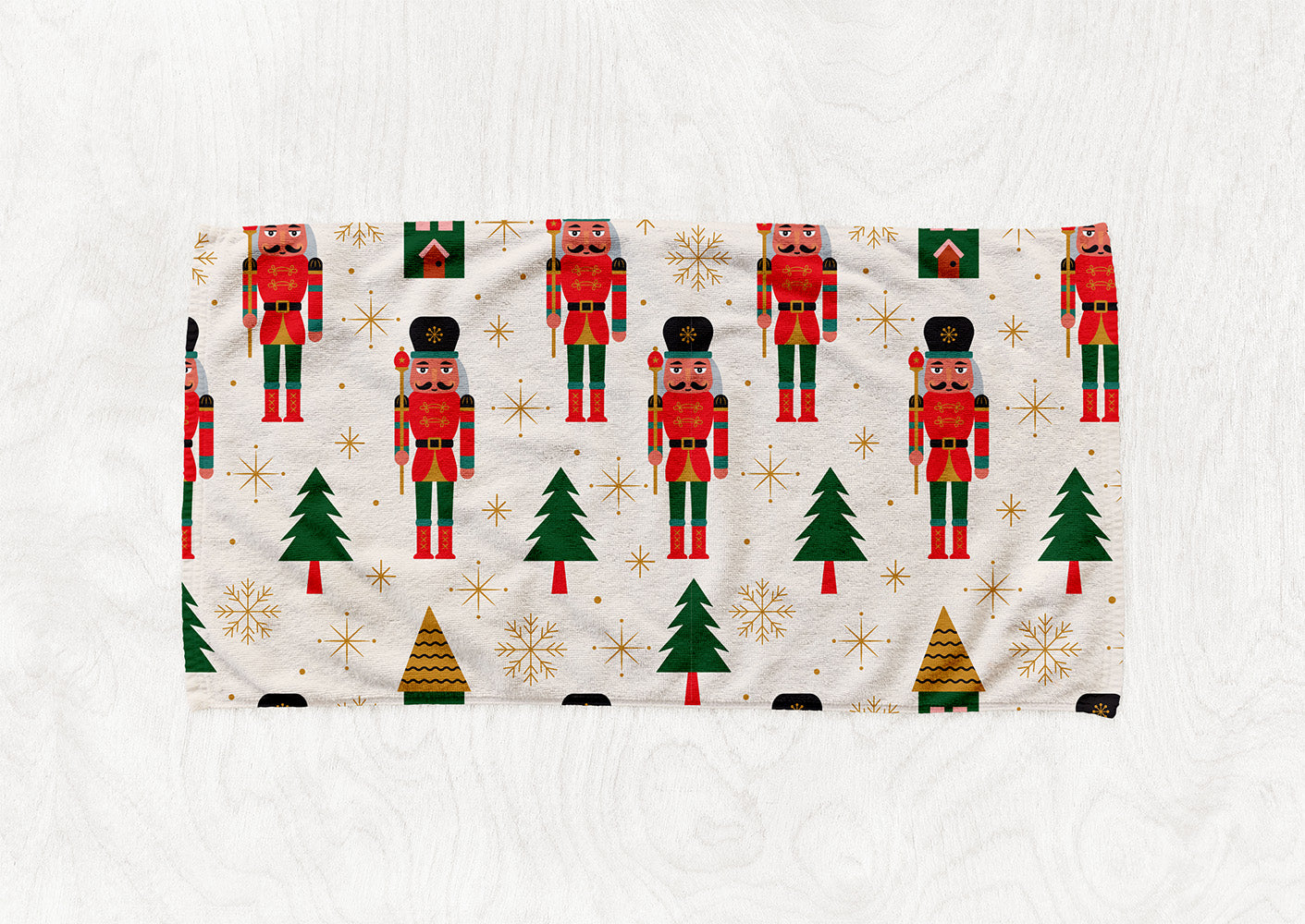 Manta / Toalha Figuras Natal Verde e Vermelho - M035