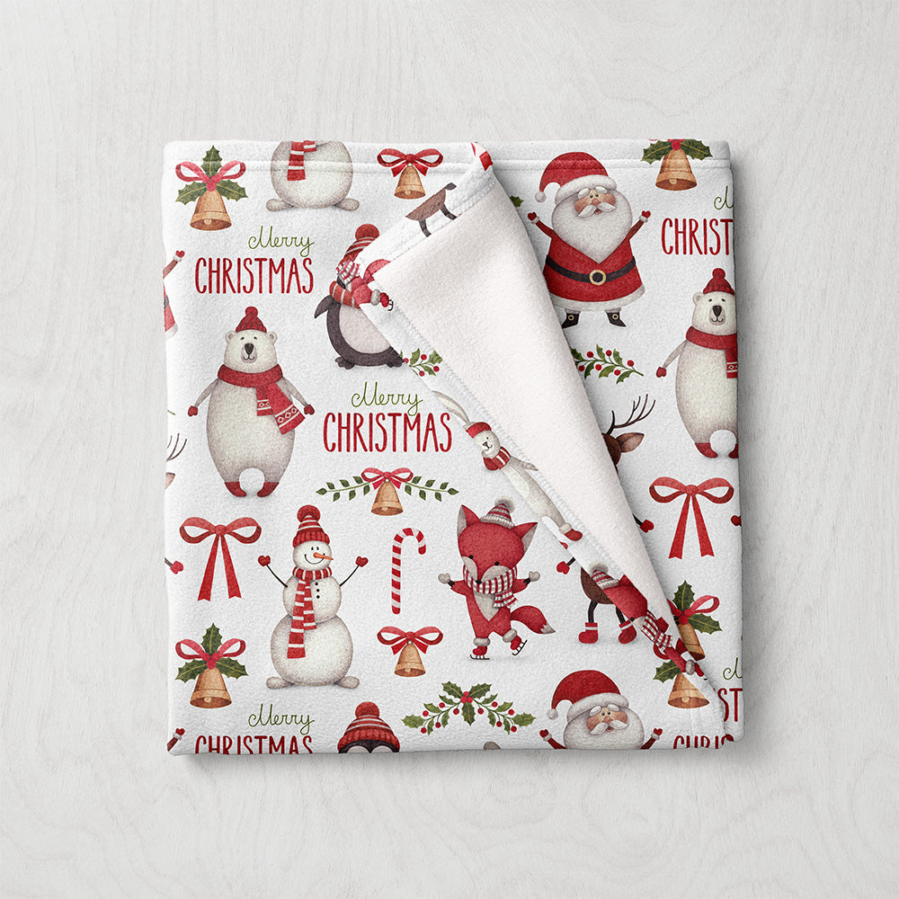 Manta / Toalha Personagens Natal Merry Christmas - M036