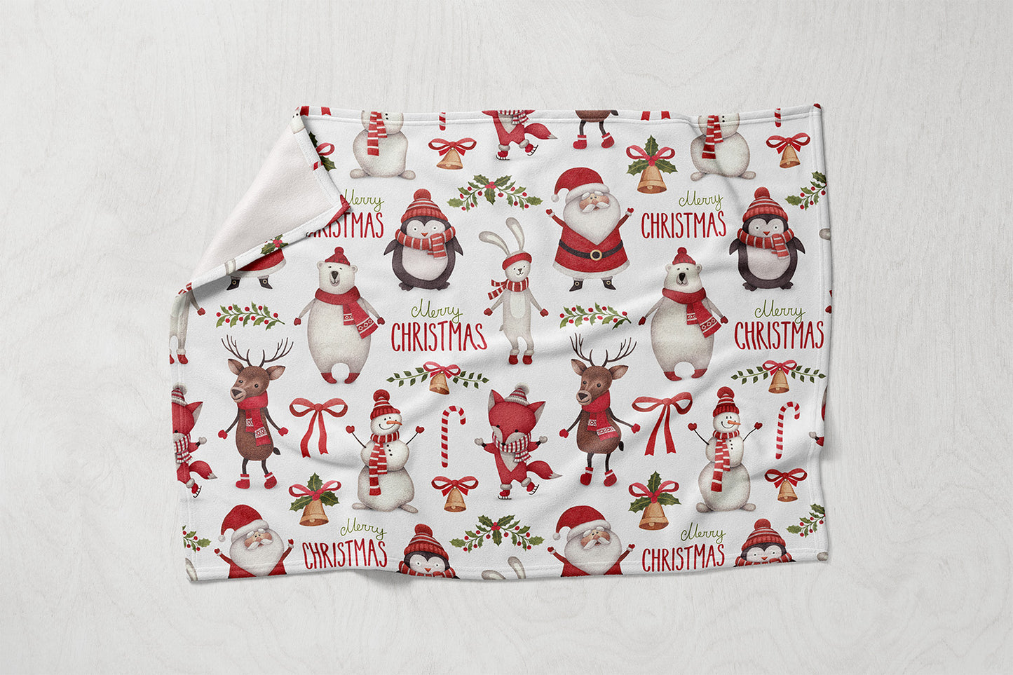 Manta / Toalha Personagens Natal Merry Christmas - M036
